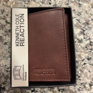Kenneth Cole Brown Leather Trifold Wallet